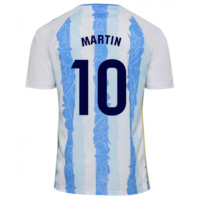 Danxen Mænd Jesús Martín #10 Hvid Blå Hjemmebane Spillertrøjer 2024/25 Trøje T-Shirt