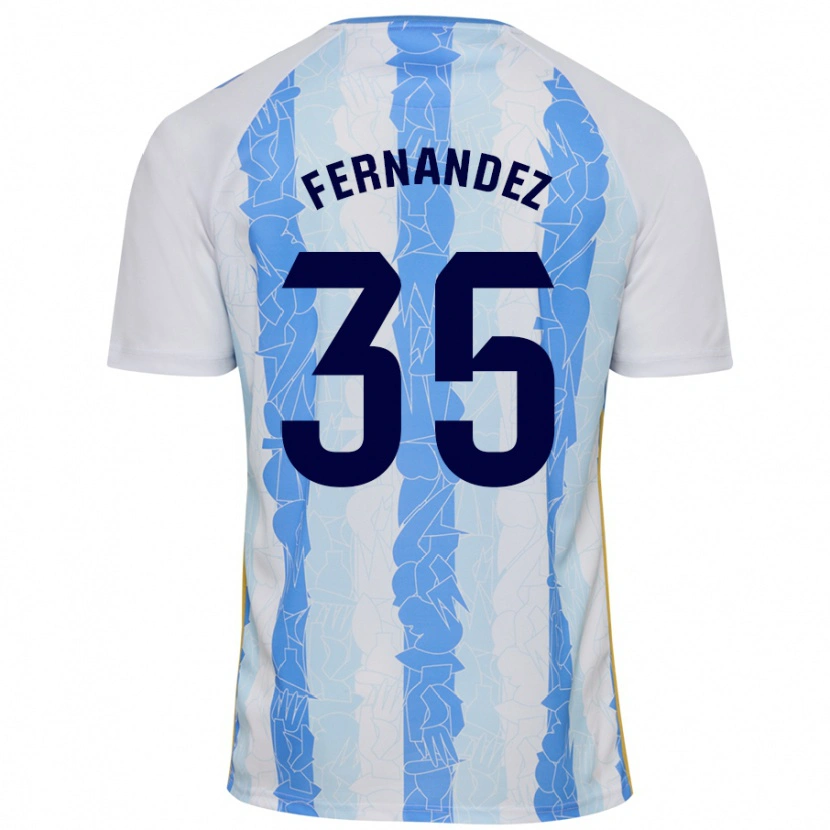 Danxen Mænd Inés Fernández #35 Hvid Blå Hjemmebane Spillertrøjer 2024/25 Trøje T-Shirt