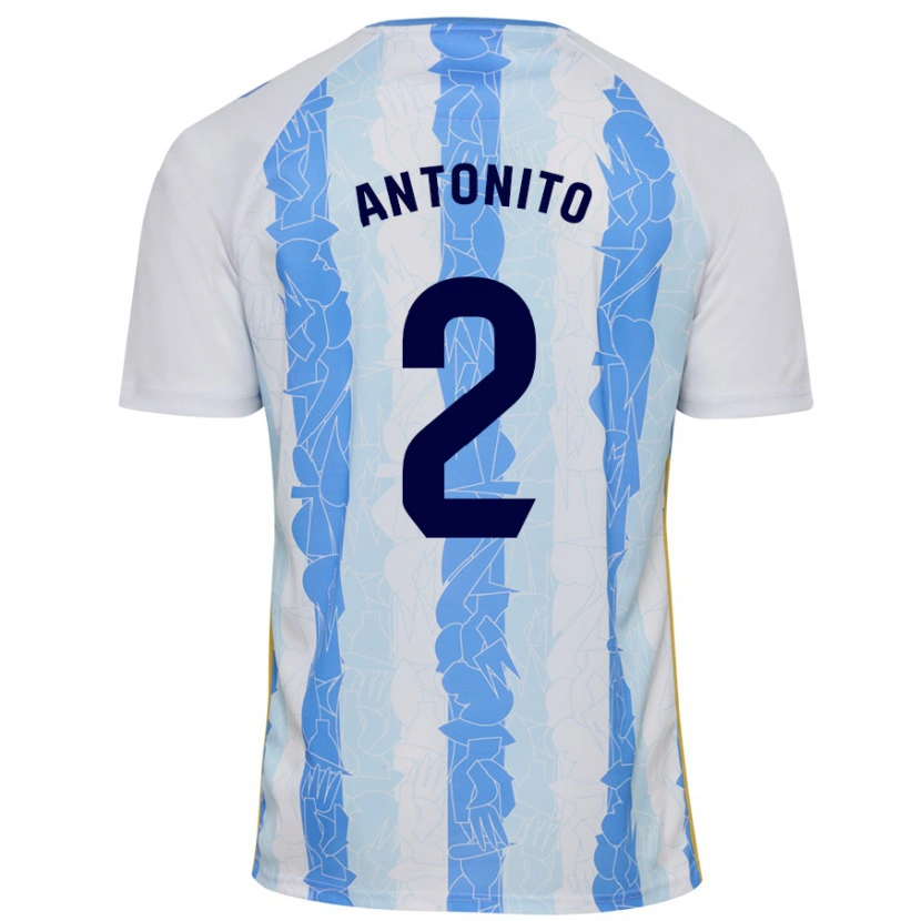 Danxen Mænd Antoñito #2 Hvid Blå Hjemmebane Spillertrøjer 2024/25 Trøje T-Shirt