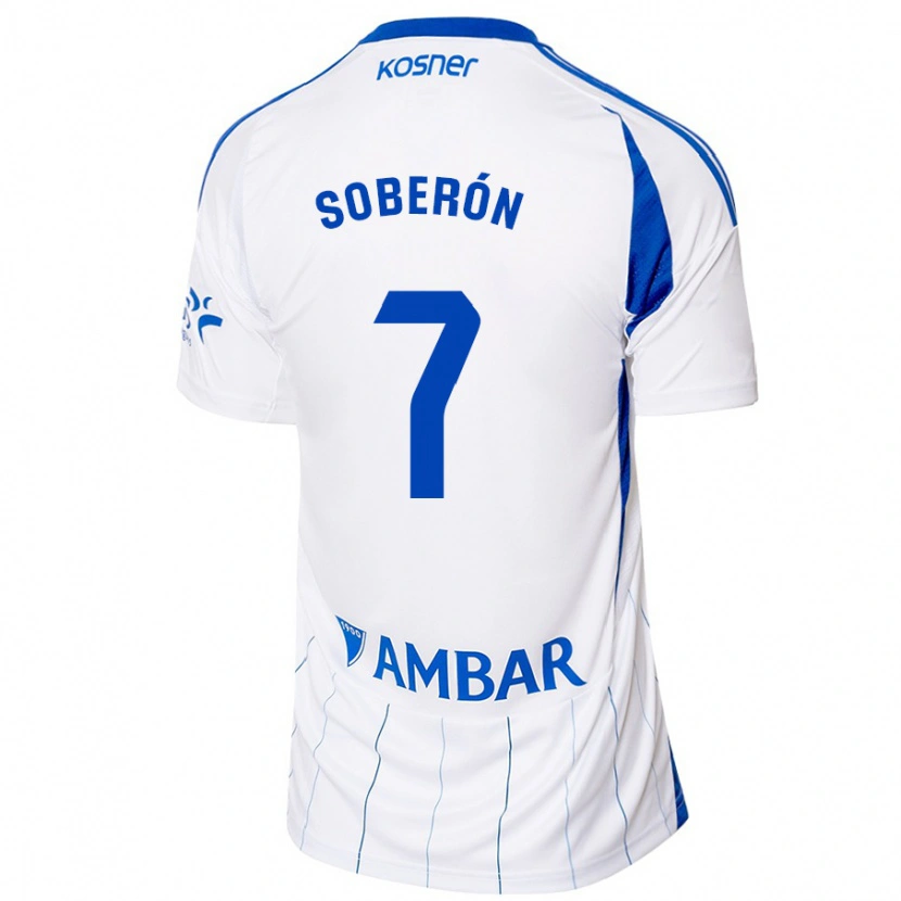 Danxen Mænd Mario Soberón #7 Rød Hvid Hjemmebane Spillertrøjer 2024/25 Trøje T-Shirt