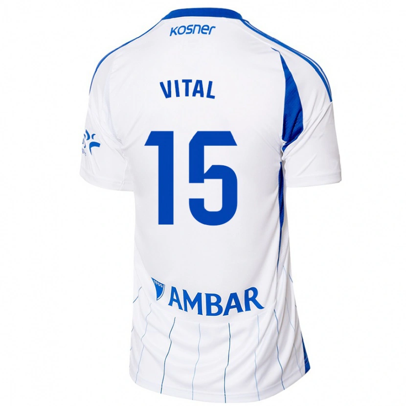 Danxen Mænd Bernardo Vital #15 Rød Hvid Hjemmebane Spillertrøjer 2024/25 Trøje T-Shirt