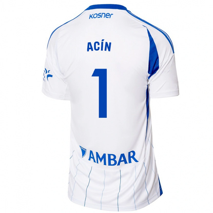 Danxen Mænd Guillermo Acín #1 Rød Hvid Hjemmebane Spillertrøjer 2024/25 Trøje T-Shirt