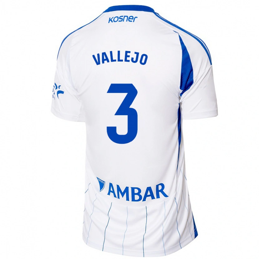 Danxen Mænd Jaime Vallejo #3 Rød Hvid Hjemmebane Spillertrøjer 2024/25 Trøje T-Shirt