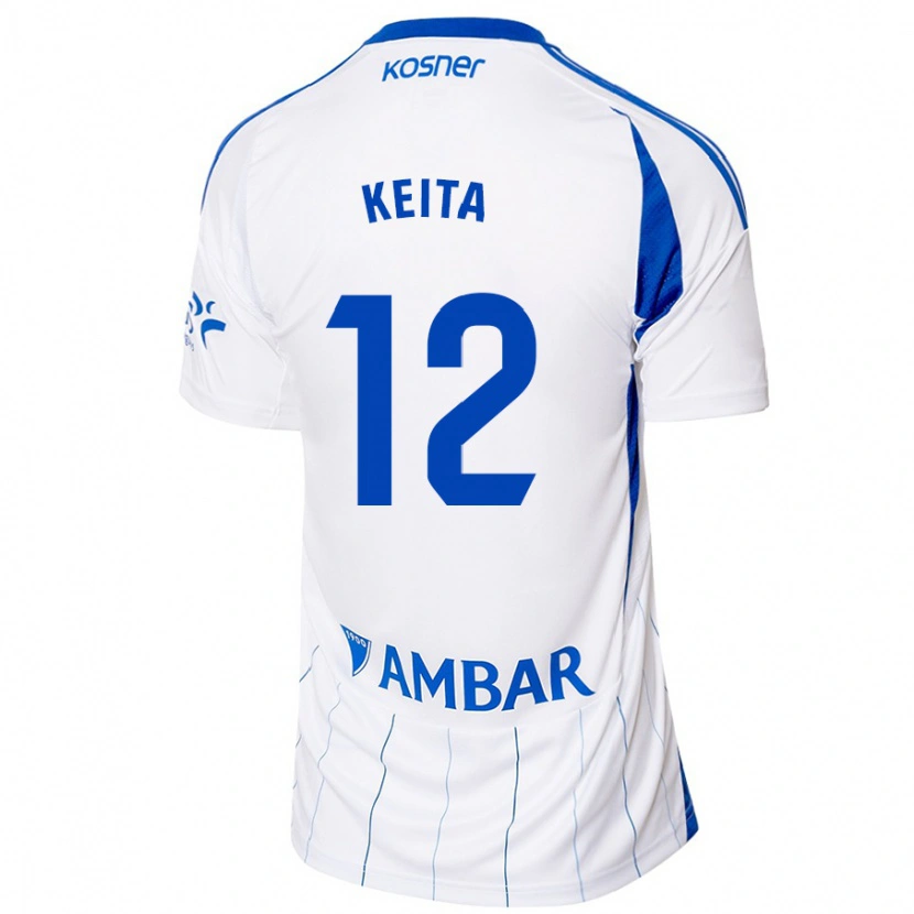 Danxen Mænd Lassine Keita #12 Rød Hvid Hjemmebane Spillertrøjer 2024/25 Trøje T-Shirt