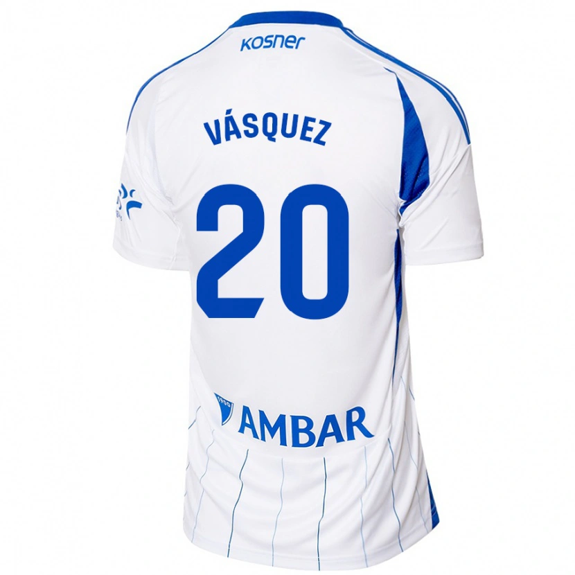 Danxen Mænd José Vásquez #20 Rød Hvid Hjemmebane Spillertrøjer 2024/25 Trøje T-Shirt