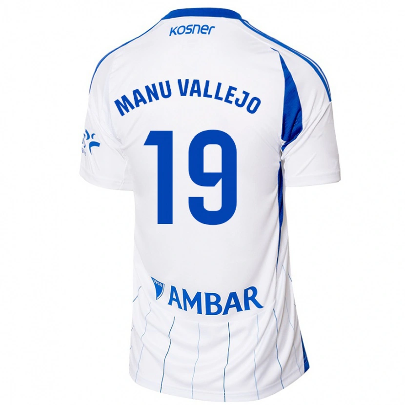 Danxen Mænd Manu Vallejo #19 Rød Hvid Hjemmebane Spillertrøjer 2024/25 Trøje T-Shirt