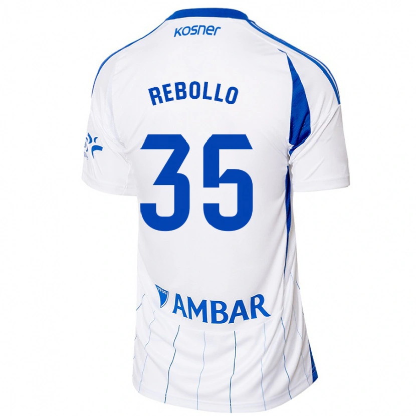 Danxen Mænd Dani Rebollo #35 Rød Hvid Hjemmebane Spillertrøjer 2024/25 Trøje T-Shirt