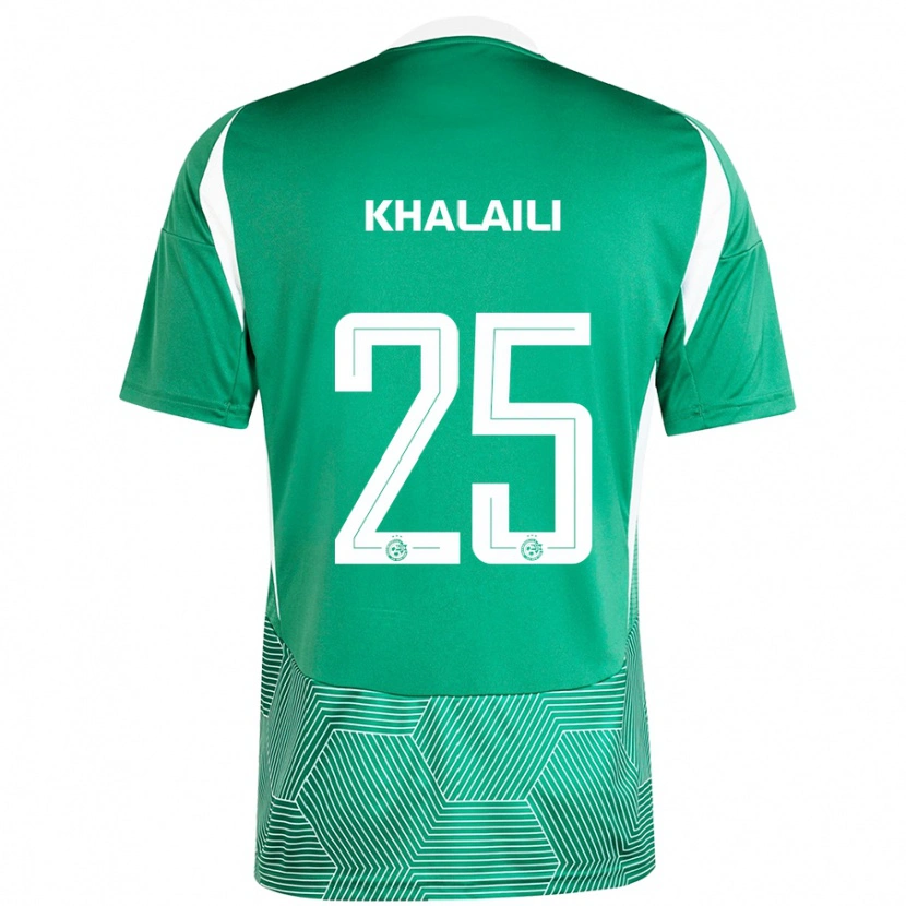 Danxen Mænd Anan Khalaili #25 Grøn Hvid Hjemmebane Spillertrøjer 2024/25 Trøje T-Shirt