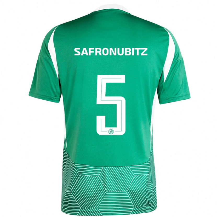 Danxen Mænd Dan Safronubitz #5 Grøn Hvid Hjemmebane Spillertrøjer 2024/25 Trøje T-Shirt
