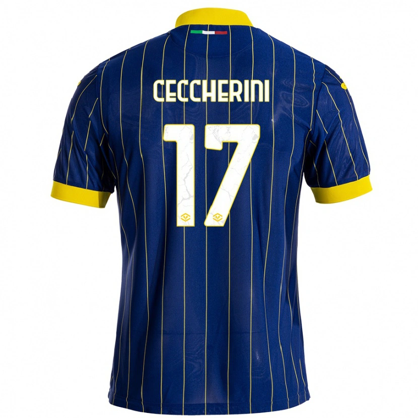 Danxen Mænd Federico Ceccherini #17 Blå Gul Hjemmebane Spillertrøjer 2024/25 Trøje T-Shirt