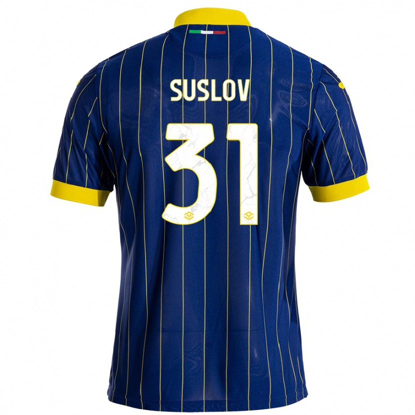 Danxen Mænd Tomas Suslov #31 Blå Gul Hjemmebane Spillertrøjer 2024/25 Trøje T-Shirt