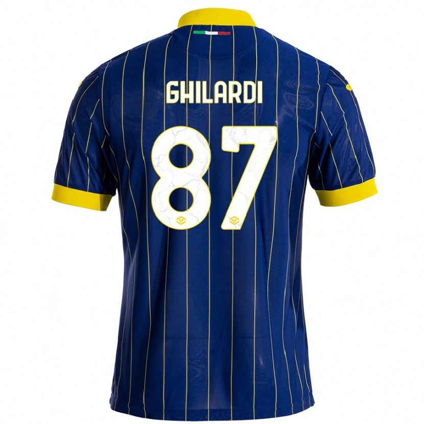Danxen Mænd Daniele Ghilardi #87 Blå Gul Hjemmebane Spillertrøjer 2024/25 Trøje T-Shirt