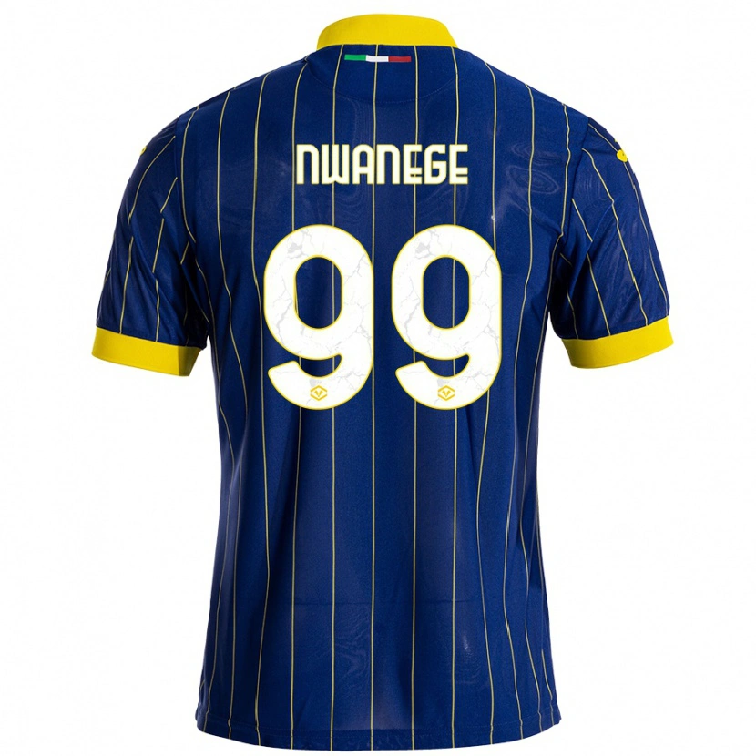 Danxen Mænd Karlson Nwanege #99 Blå Gul Hjemmebane Spillertrøjer 2024/25 Trøje T-Shirt