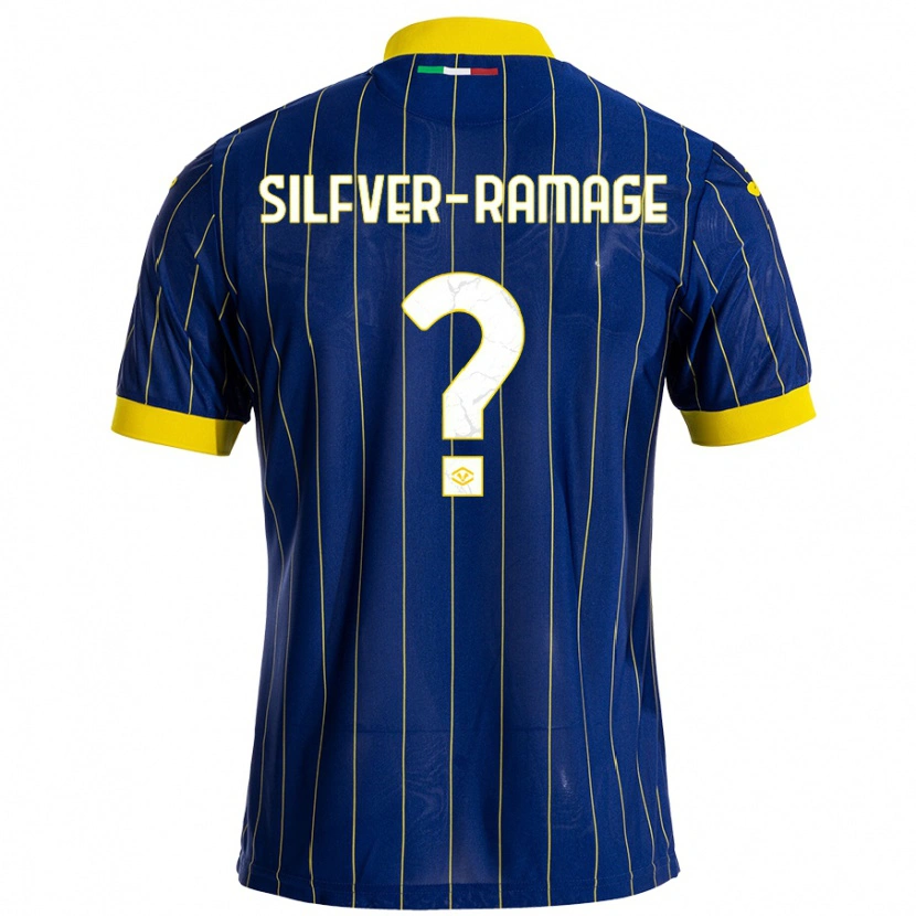Danxen Mænd William Silfver-Ramage #0 Blå Gul Hjemmebane Spillertrøjer 2024/25 Trøje T-Shirt