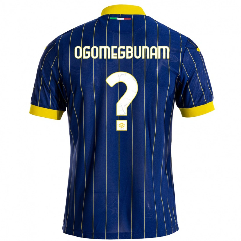 Danxen Mænd Izu Ogomegbunam #0 Blå Gul Hjemmebane Spillertrøjer 2024/25 Trøje T-Shirt