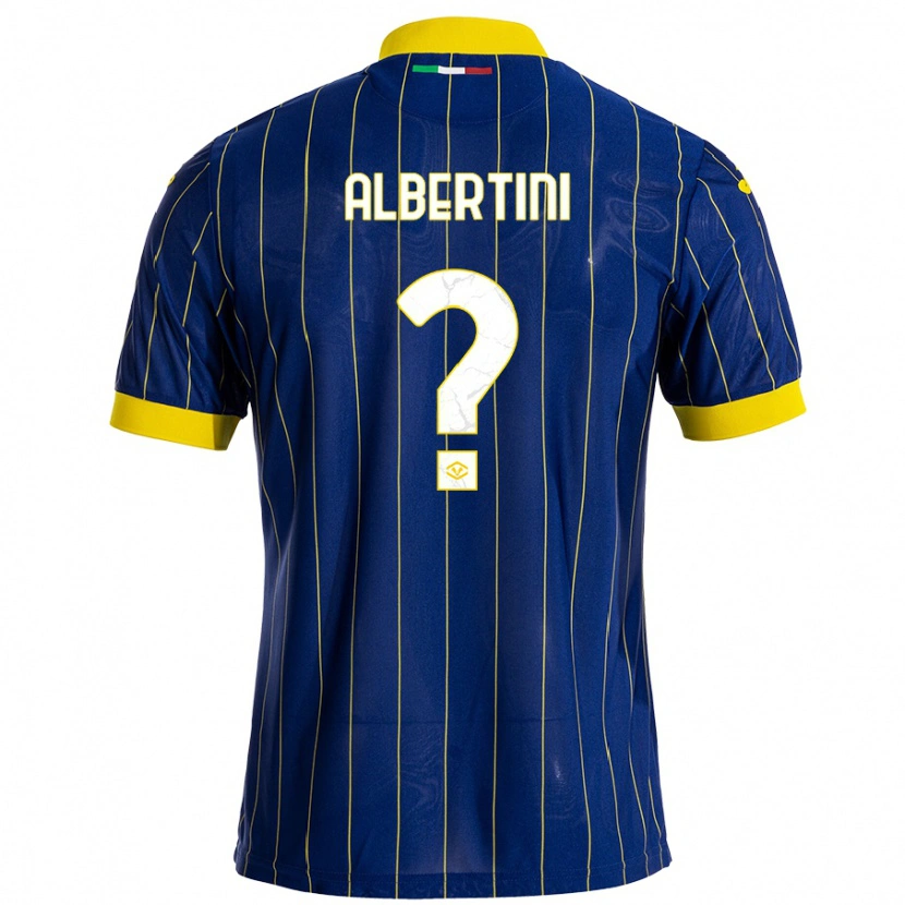 Danxen Mænd Francesco Albertini #0 Blå Gul Hjemmebane Spillertrøjer 2024/25 Trøje T-Shirt