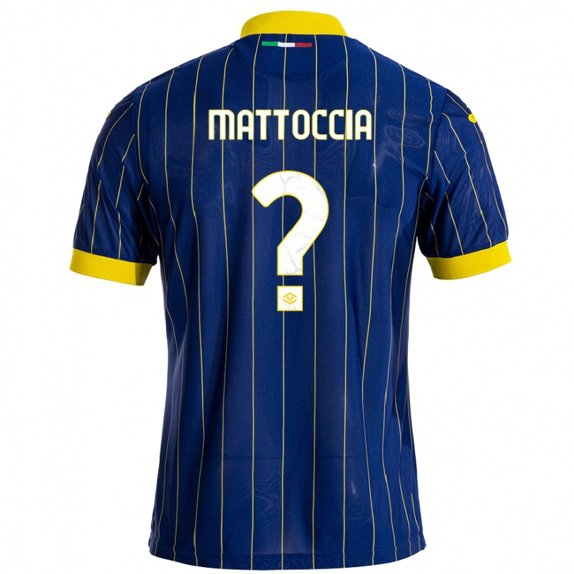 Danxen Mænd Riccardo Mattoccia #0 Blå Gul Hjemmebane Spillertrøjer 2024/25 Trøje T-Shirt