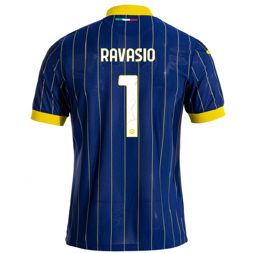Danxen Mænd Manuel Ravasio #1 Blå Gul Hjemmebane Spillertrøjer 2024/25 Trøje T-Shirt