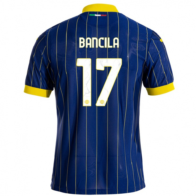 Danxen Mænd Darius Băncilă #17 Blå Gul Hjemmebane Spillertrøjer 2024/25 Trøje T-Shirt