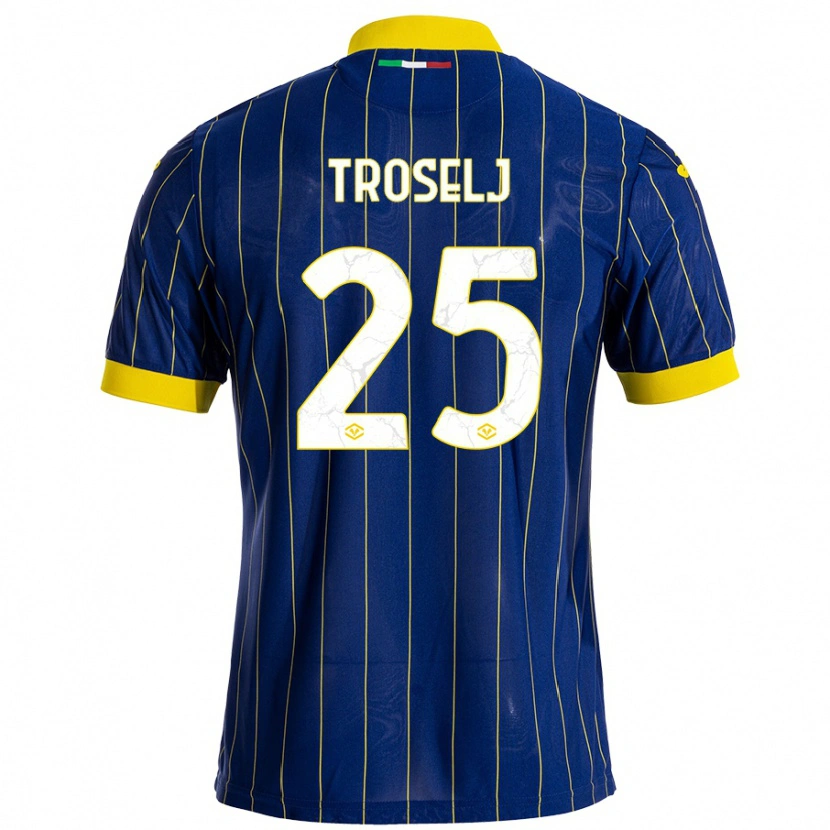 Danxen Mænd Ethan Troselj #25 Blå Gul Hjemmebane Spillertrøjer 2024/25 Trøje T-Shirt
