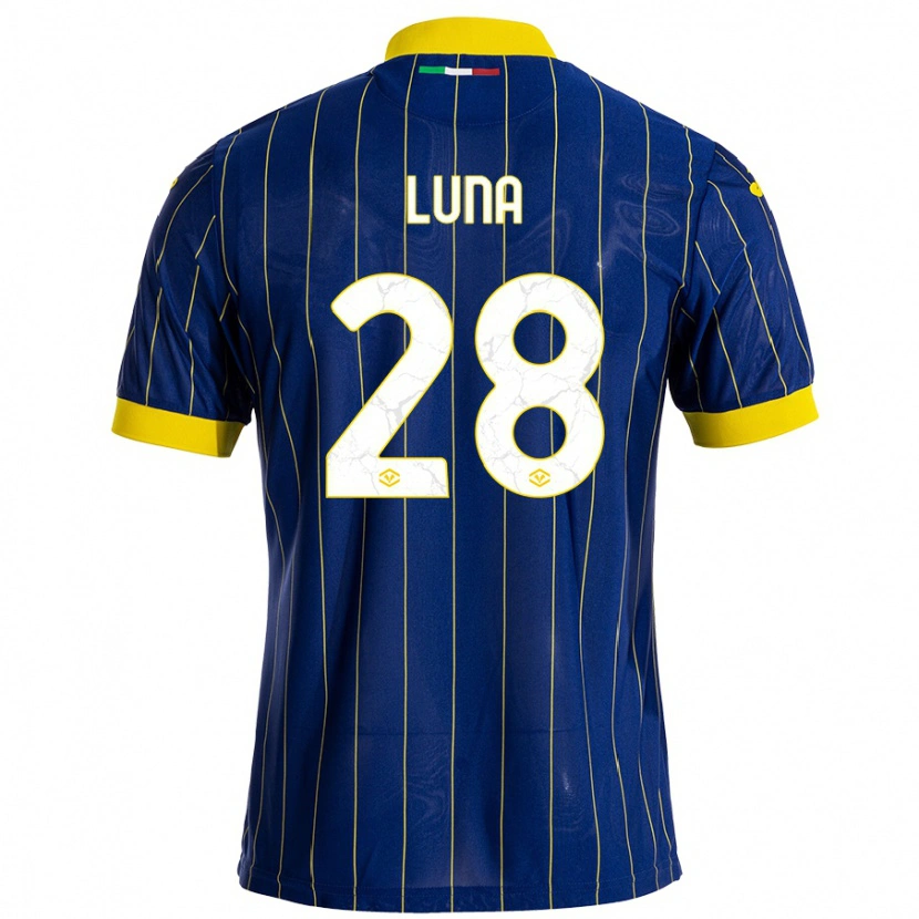 Danxen Mænd Agustín Luna #28 Blå Gul Hjemmebane Spillertrøjer 2024/25 Trøje T-Shirt