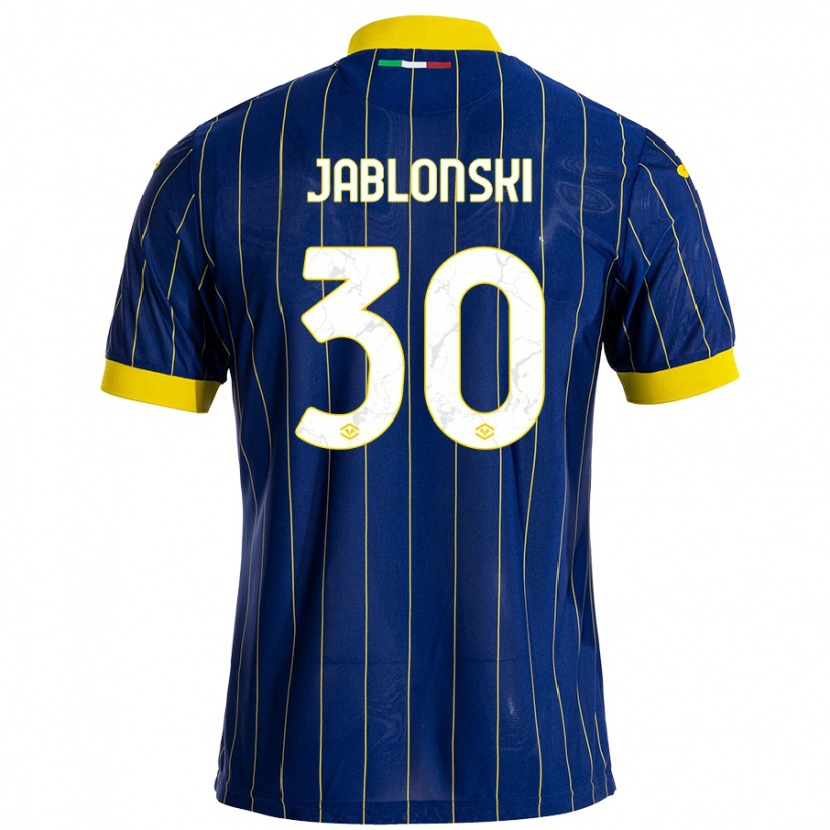 Danxen Mænd Darvin Jablonski #30 Blå Gul Hjemmebane Spillertrøjer 2024/25 Trøje T-Shirt
