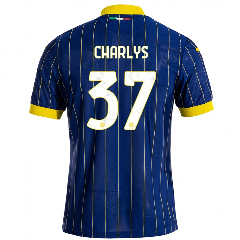 Danxen Mænd Charlys #37 Blå Gul Hjemmebane Spillertrøjer 2024/25 Trøje T-Shirt