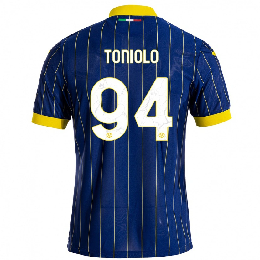 Danxen Mænd Giacomo Toniolo #94 Blå Gul Hjemmebane Spillertrøjer 2024/25 Trøje T-Shirt