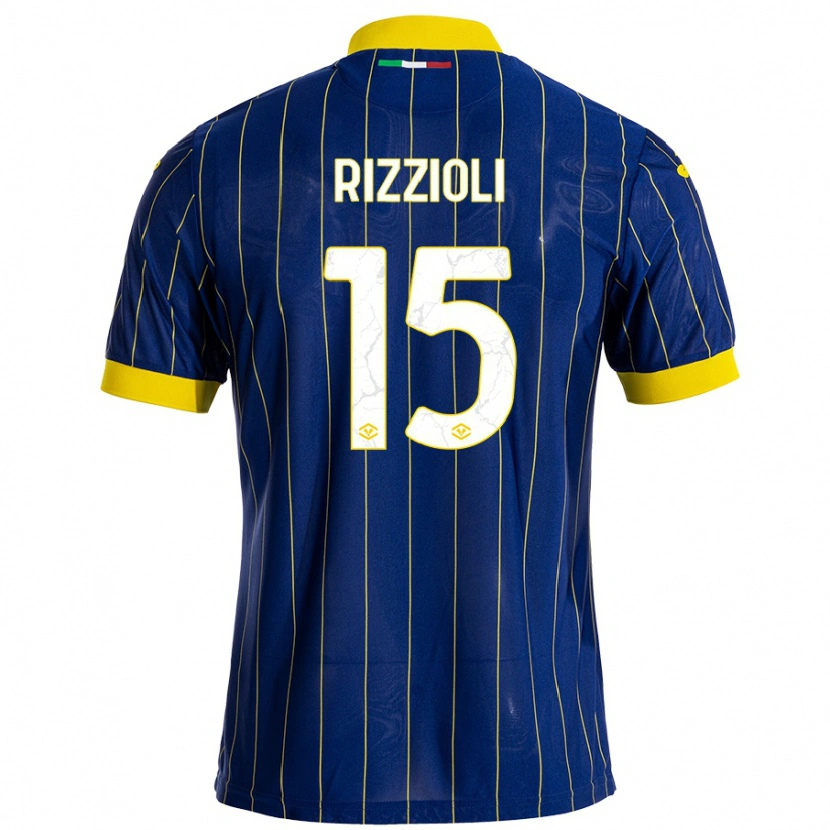 Danxen Mænd Gaia Rizzioli #15 Blå Gul Hjemmebane Spillertrøjer 2024/25 Trøje T-Shirt