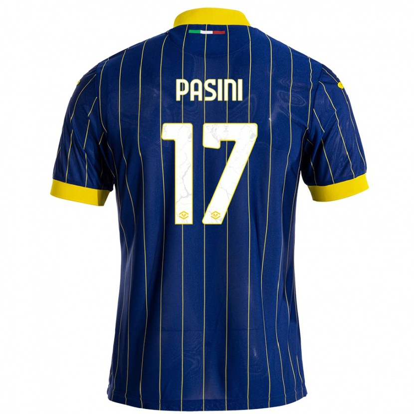 Danxen Mænd Veronica Pasini #17 Blå Gul Hjemmebane Spillertrøjer 2024/25 Trøje T-Shirt