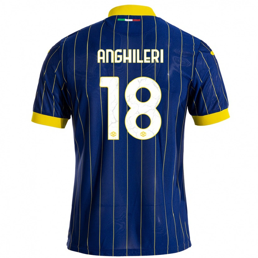 Danxen Mænd Federica Anghileri #18 Blå Gul Hjemmebane Spillertrøjer 2024/25 Trøje T-Shirt