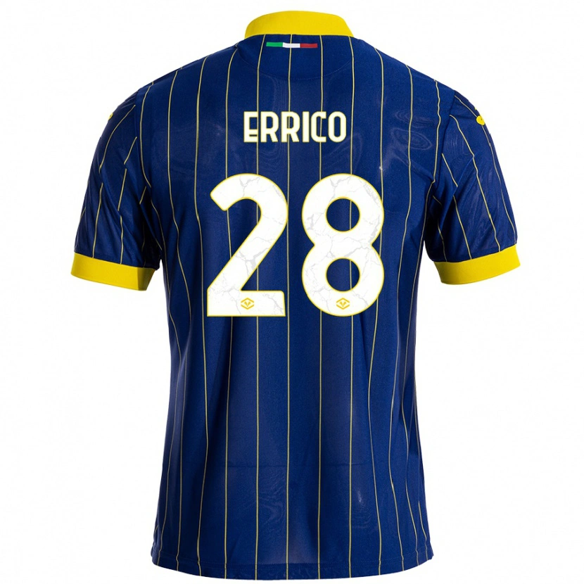 Danxen Mænd Emma Raffaella Errico #28 Blå Gul Hjemmebane Spillertrøjer 2024/25 Trøje T-Shirt