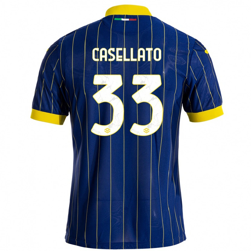 Danxen Mænd Elisa Casellato #33 Blå Gul Hjemmebane Spillertrøjer 2024/25 Trøje T-Shirt