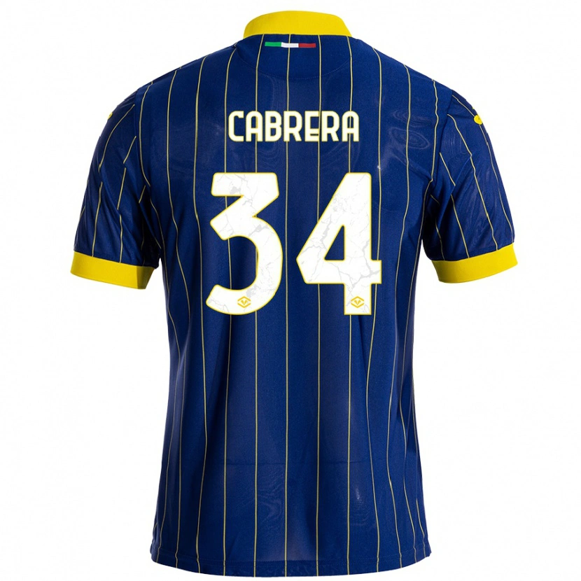 Danxen Mænd Ilena Cabrera #34 Blå Gul Hjemmebane Spillertrøjer 2024/25 Trøje T-Shirt