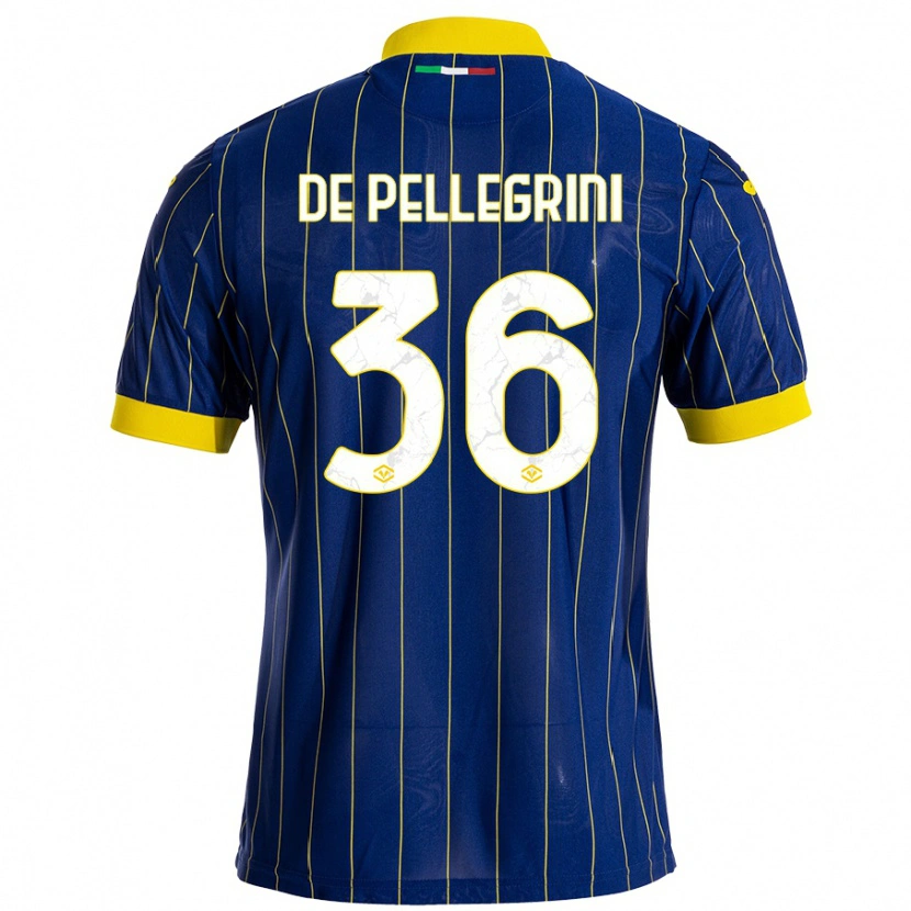 Danxen Mænd Erika De Pellegrini #36 Blå Gul Hjemmebane Spillertrøjer 2024/25 Trøje T-Shirt
