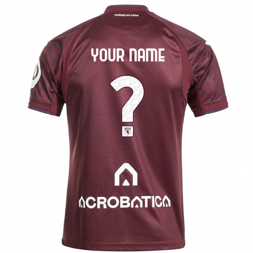 Danxen Mænd Dit Navn #0 Rødbrun Hvid Hjemmebane Spillertrøjer 2024/25 Trøje T-Shirt