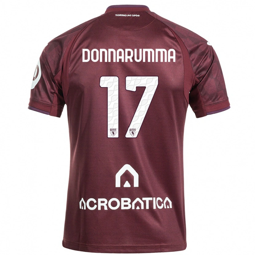 Danxen Mænd Antonio Donnarumma #17 Rødbrun Hvid Hjemmebane Spillertrøjer 2024/25 Trøje T-Shirt