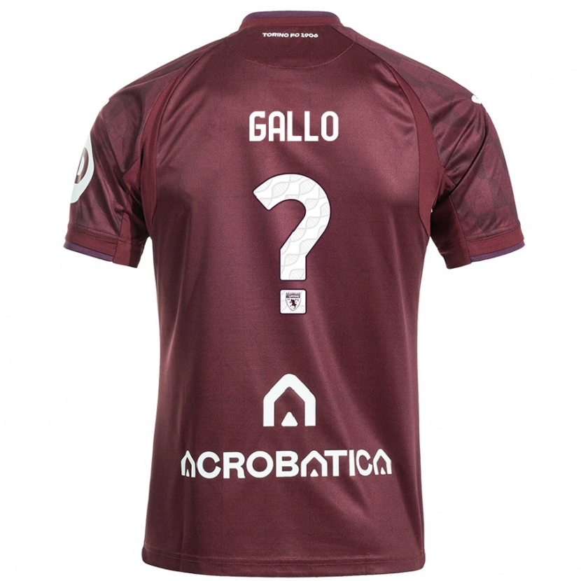 Danxen Mænd Tommaso Gallo #0 Rødbrun Hvid Hjemmebane Spillertrøjer 2024/25 Trøje T-Shirt