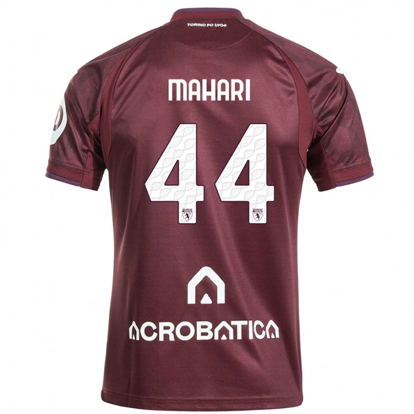 Danxen Mænd Efdon Mahari #44 Rødbrun Hvid Hjemmebane Spillertrøjer 2024/25 Trøje T-Shirt