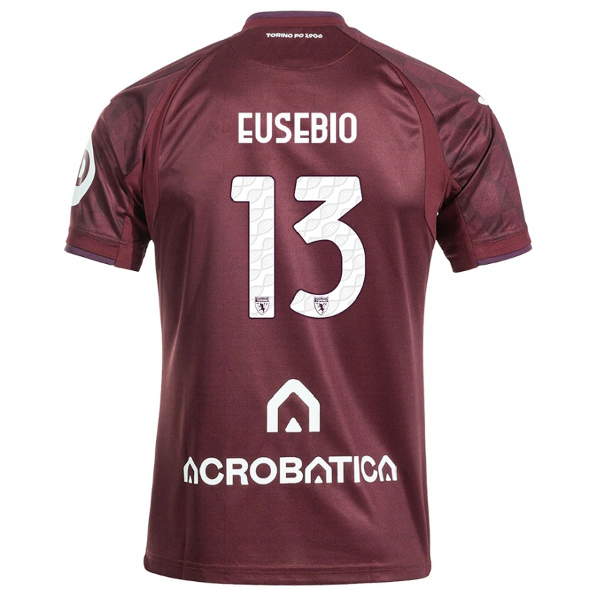 Danxen Mænd Chiara Eusebio #13 Rødbrun Hvid Hjemmebane Spillertrøjer 2024/25 Trøje T-Shirt