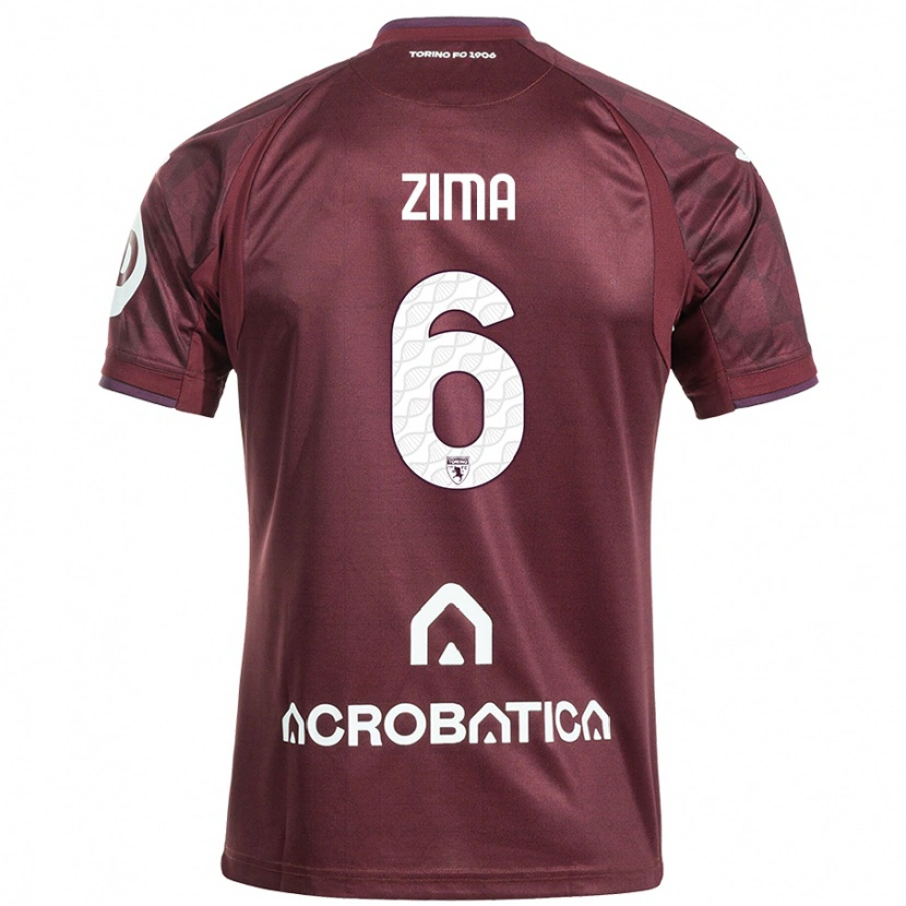 Danxen Mænd David Zima #6 Rødbrun Hvid Hjemmebane Spillertrøjer 2024/25 Trøje T-Shirt