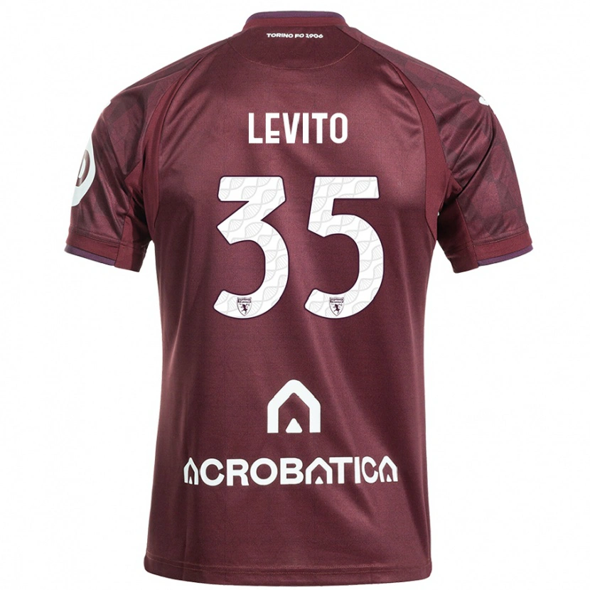 Danxen Mænd Isabeau Levito #35 Rødbrun Hvid Hjemmebane Spillertrøjer 2024/25 Trøje T-Shirt