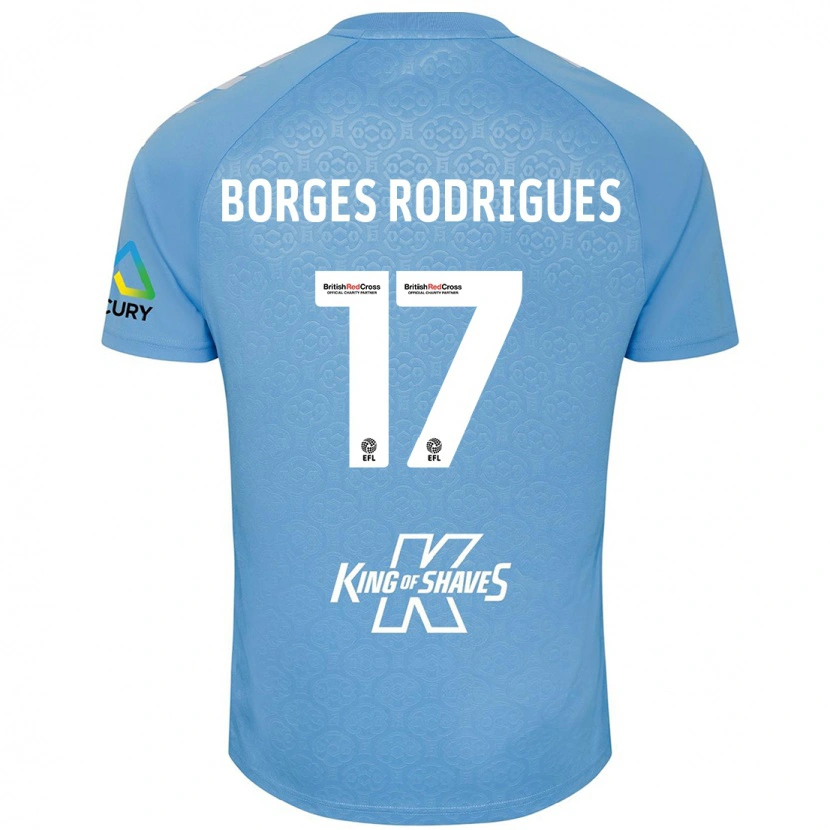 Danxen Mænd Raphael Borges Rodrigues #17 Blå Hvid Hjemmebane Spillertrøjer 2024/25 Trøje T-Shirt