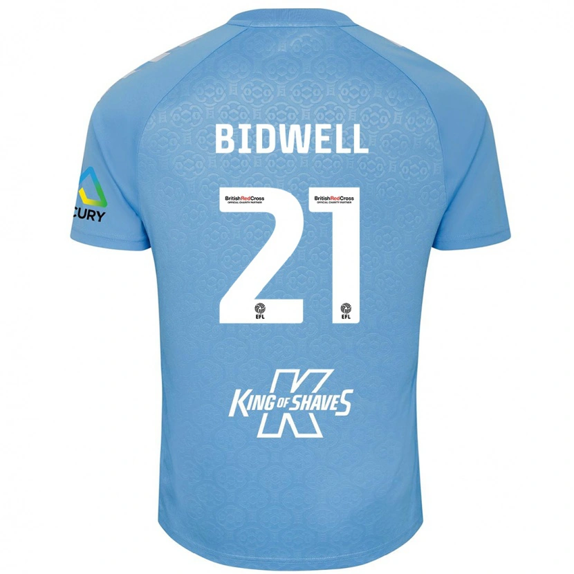 Danxen Mænd Jake Bidwell #21 Blå Hvid Hjemmebane Spillertrøjer 2024/25 Trøje T-Shirt