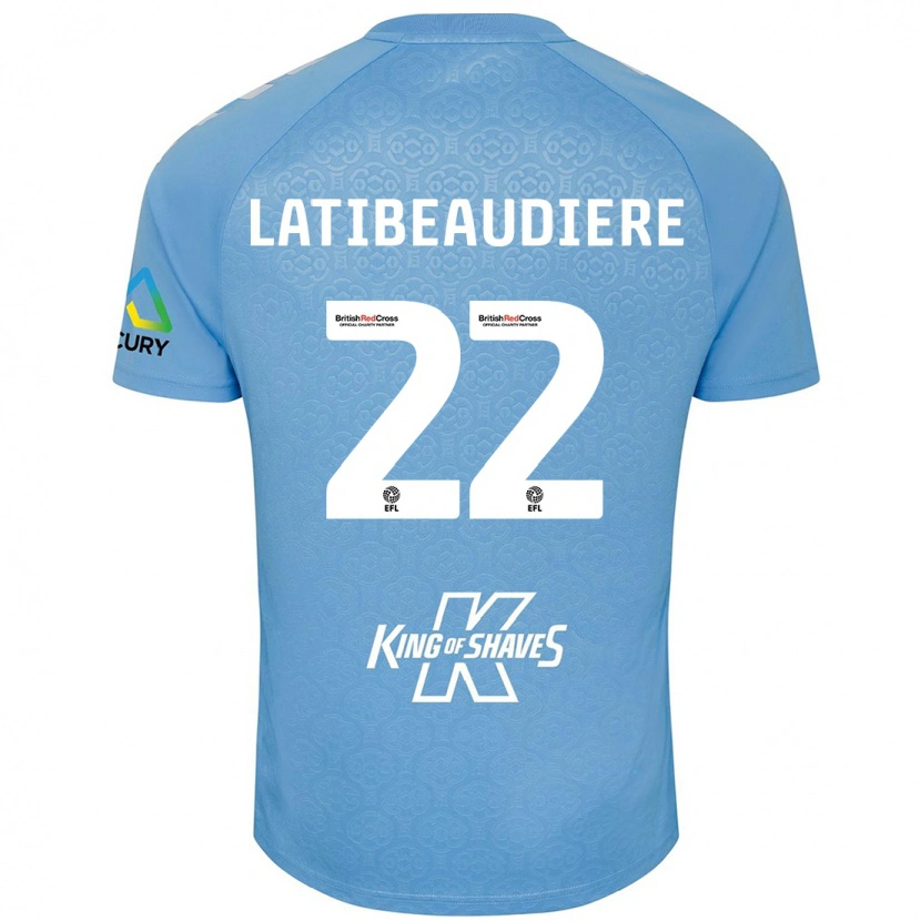 Danxen Mænd Joel Latibeaudiere #22 Blå Hvid Hjemmebane Spillertrøjer 2024/25 Trøje T-Shirt