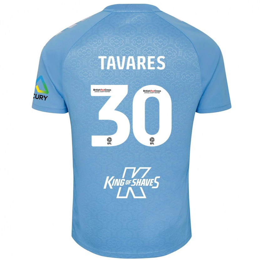 Danxen Mænd Fábio Tavares #30 Blå Hvid Hjemmebane Spillertrøjer 2024/25 Trøje T-Shirt