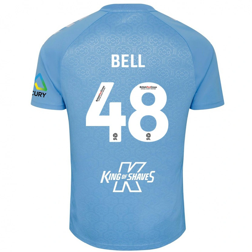 Danxen Mænd Luke Bell #48 Blå Hvid Hjemmebane Spillertrøjer 2024/25 Trøje T-Shirt
