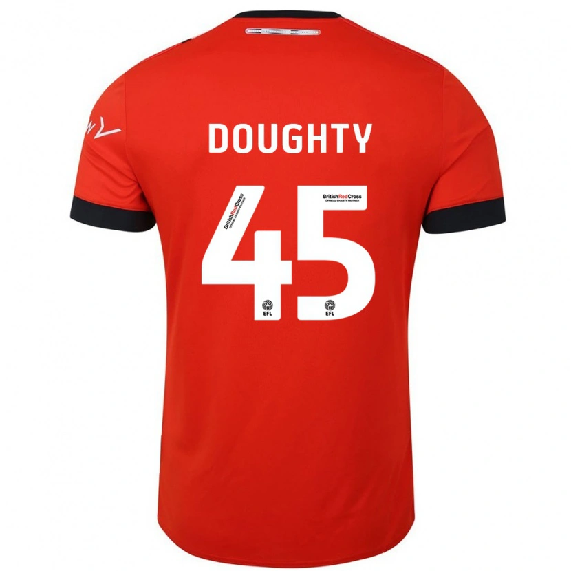Danxen Mænd Alfie Doughty #45 Orange Sort Hjemmebane Spillertrøjer 2024/25 Trøje T-Shirt
