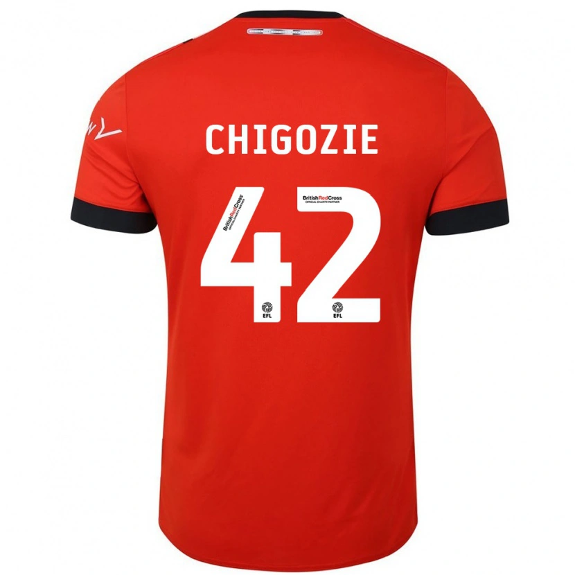 Danxen Mænd Christian Chigozie #42 Orange Sort Hjemmebane Spillertrøjer 2024/25 Trøje T-Shirt