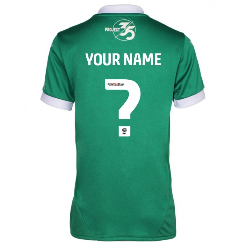 Danxen Mænd Dit Navn #0 Grøn Hvid Hjemmebane Spillertrøjer 2024/25 Trøje T-Shirt
